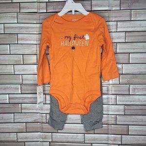 New Carter's Baby 1st Halloween‎ 2pc Outfit 9 Months Long Sleeve Top Bottom